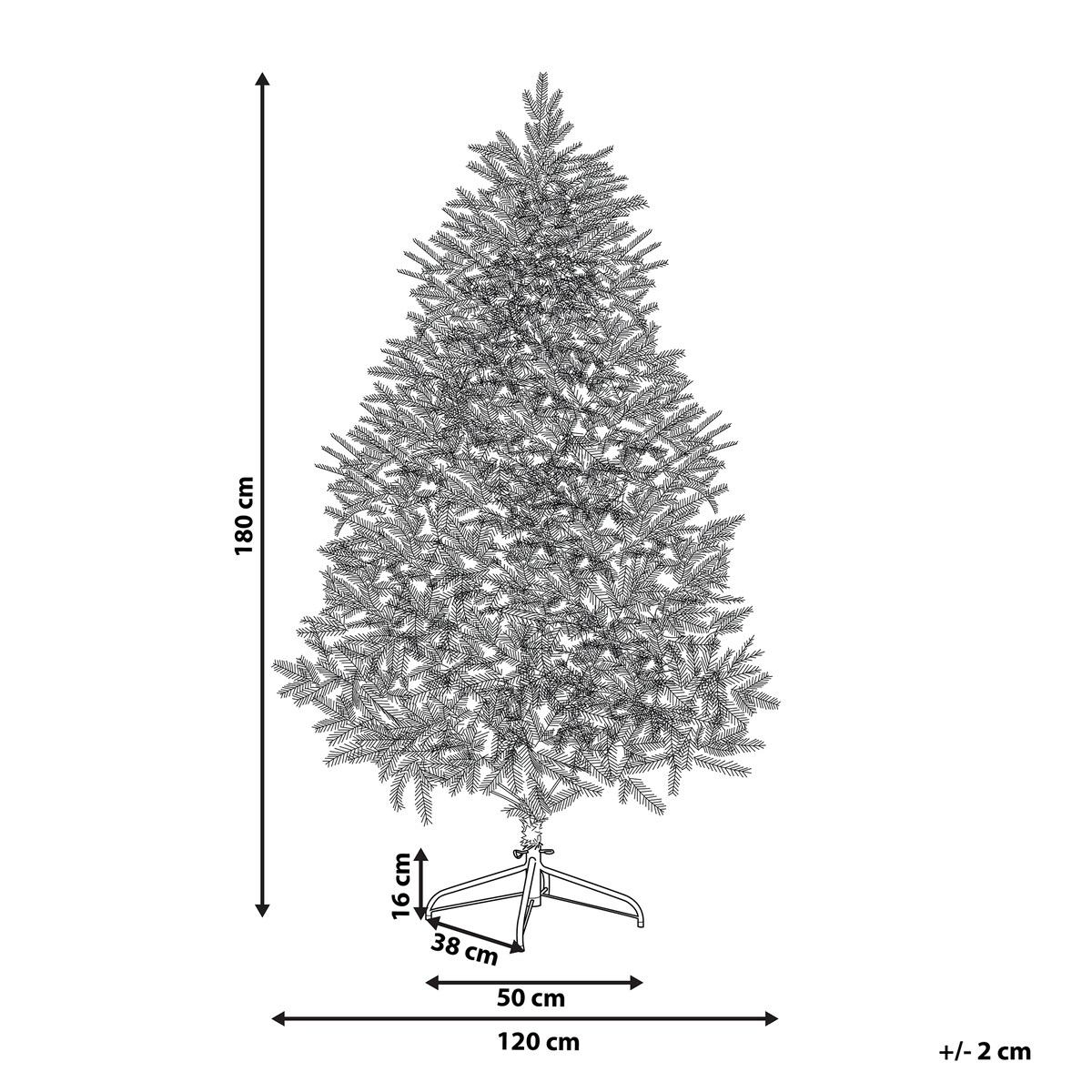 Ośnieżona sztuczna choinka świąteczna MASALA 180 cm Biały