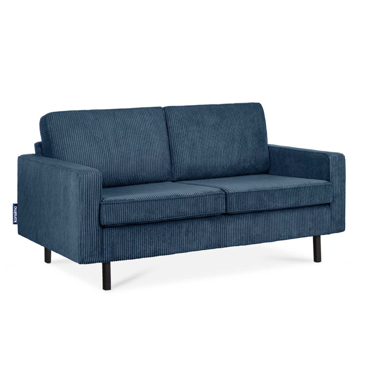 KONSIMO INVIA Sofa w stylu loft sztruks 2 osobowa granatowy