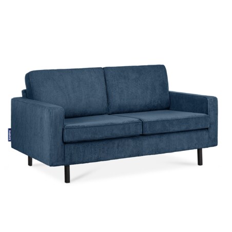 KONSIMO INVIA Sofa w stylu loft sztruks 2 osobowa granatowy