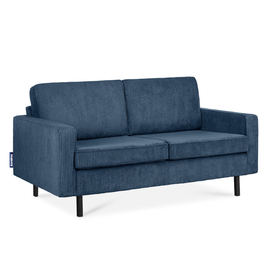 KONSIMO INVIA Sofa w stylu loft sztruks 2 osobowa granatowy