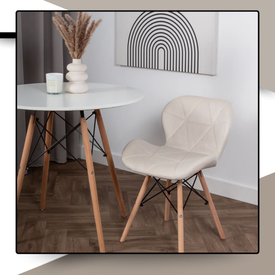 Krzesło Tapicerowane Welurowe Do Jadalni Salonu Pikowane Skandynawskie