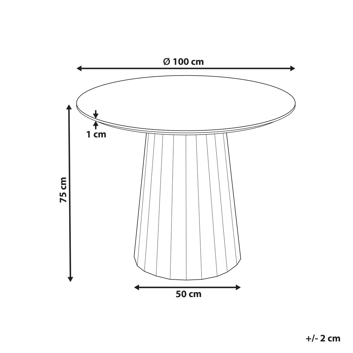 Stół do jadalni PLATO Czarny 100 cm 100 cm Metal
