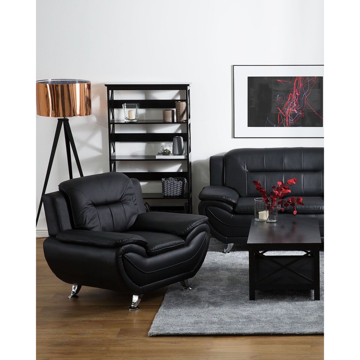 Fotel wypoczynkowy Skóra ekologiczna Czarny LEIRA