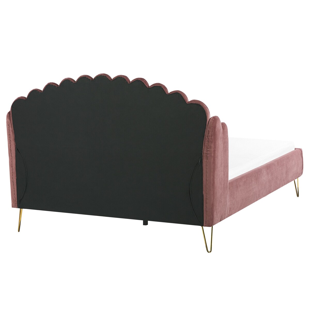 Łóżko welurowe 160 x 200 cm różowe AMBILLOU