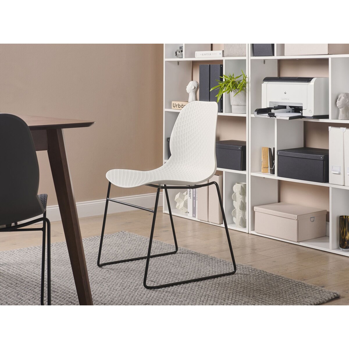 Zestaw 4 krzeseł do jadalni biały PANORA