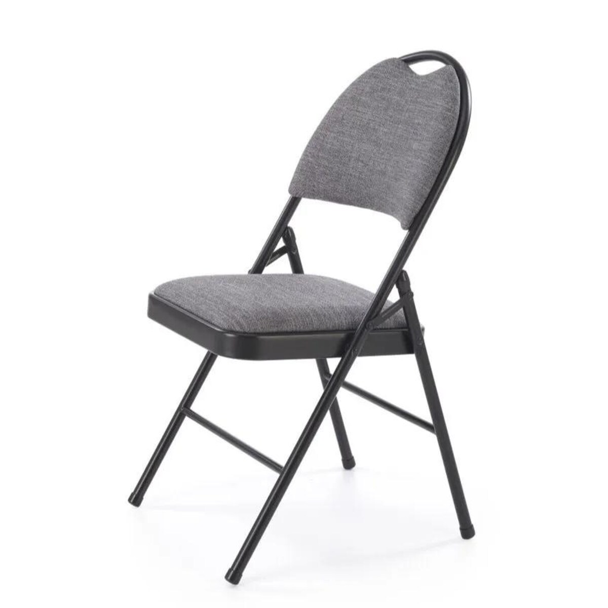 Krzesło tapicerowane K566 szare/czarne składane