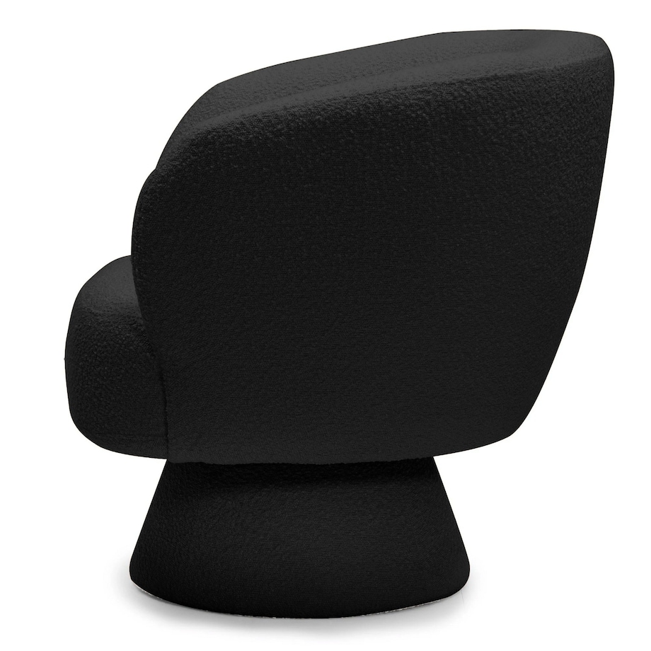 Fotel obrotowy czarny bouclé Nalf