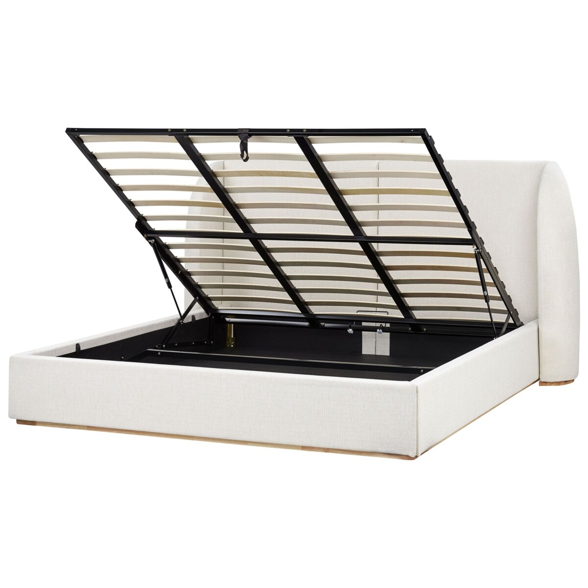 Łóżko z pojemnikiem MONESTIER 180 x 200 cm Złamana biel