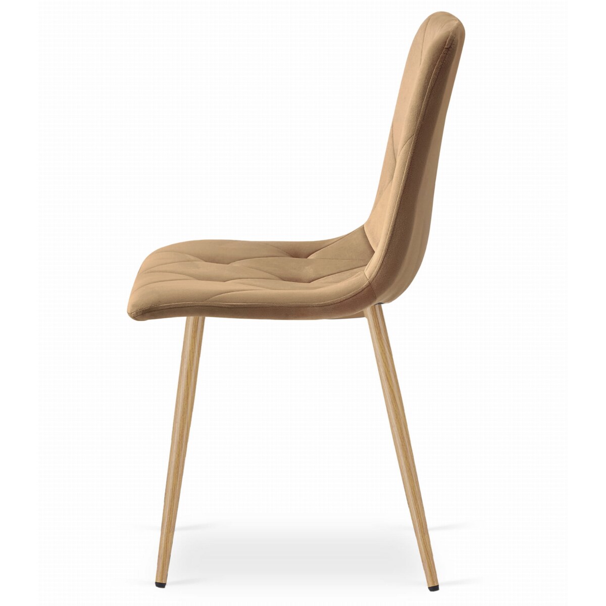 Krzesło Do Jadalni Kuchni Salonu Libra - Brązowy Aksamit / Nogi Kolor Drewna X 4