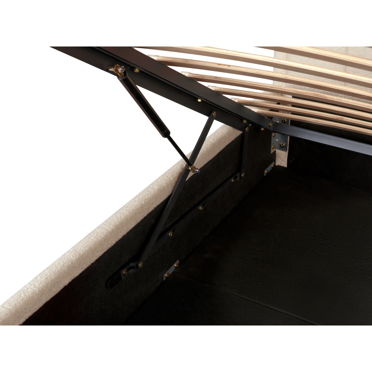 Łóżko z pojemnikiem MONTLAUR 180 x 200 cm Boucle Beżowy