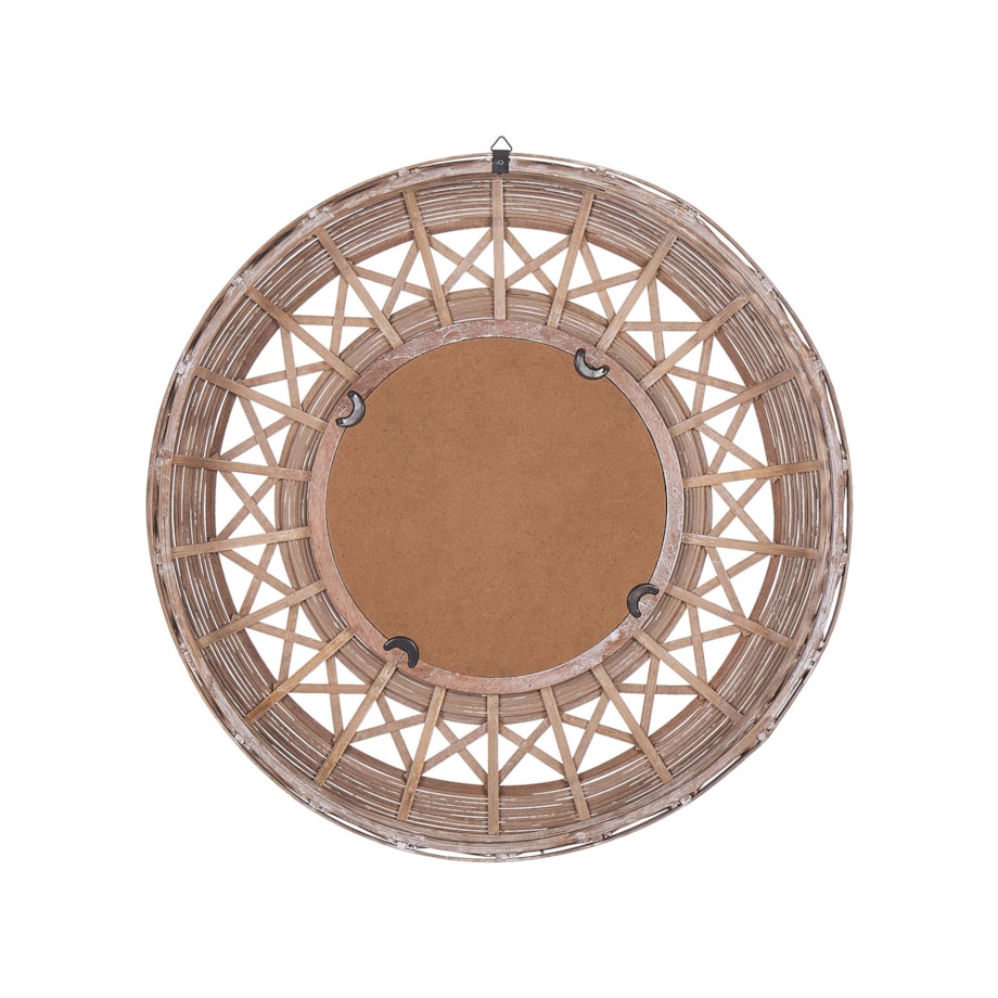 Bambusowe okrągłe lustro ścienne ø 62 cm brązowe CACOMA