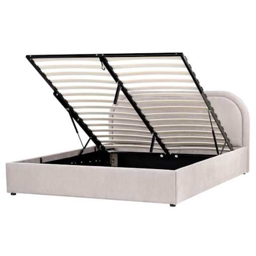 Łóżko z pojemnikiem QUILLIEN 160 x 200 cm Beżowoszary