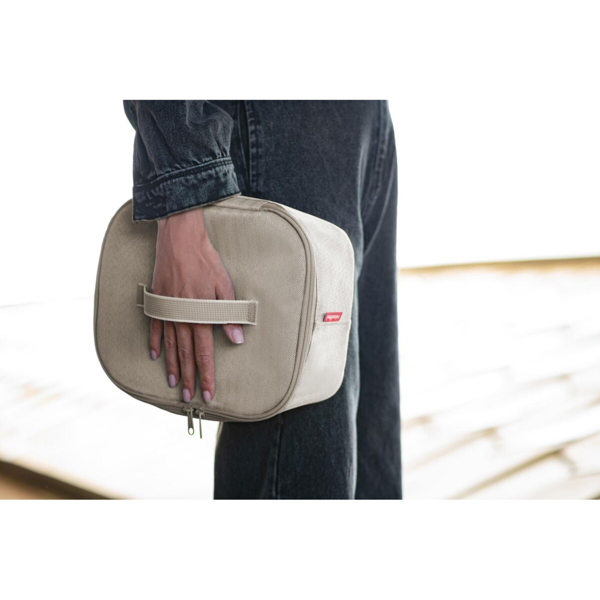 Torba COOLERBAG M POCKET, herringbone sand