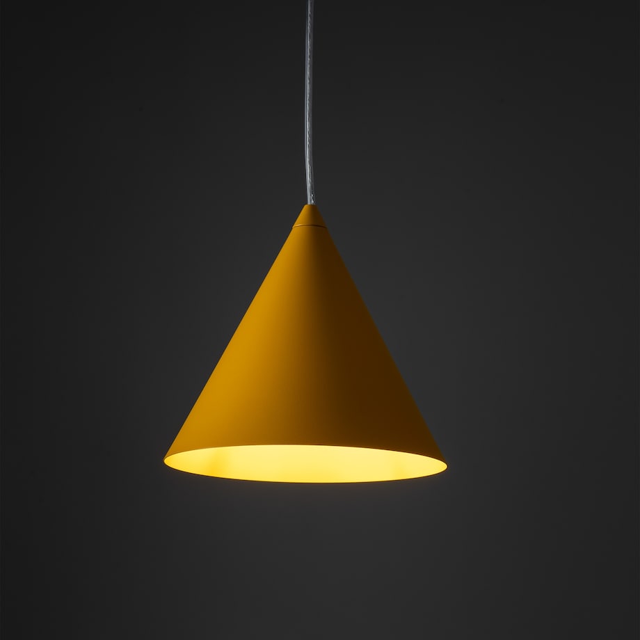 Żółta Lampa Wisząca Stożek Metalowy Cono Tk Lighting S