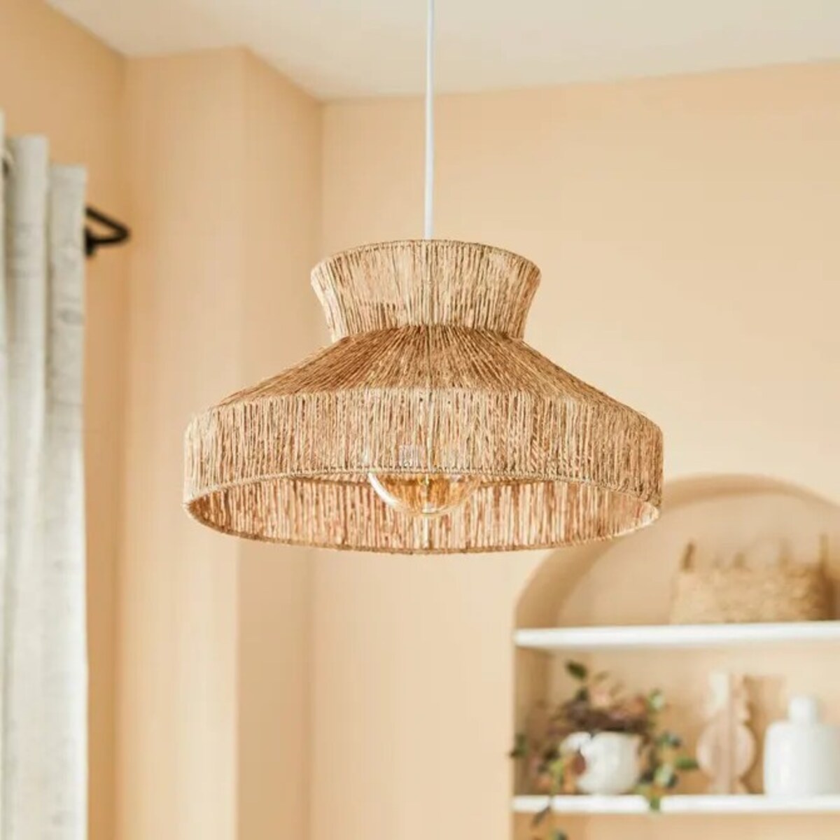 Lampa wisząca jutowa Zelia 38 cm