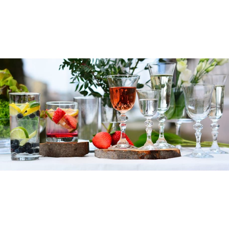 Krosno Kieliszki do Wina Czerwonego Wody Kristadeco 6 x 220 ml Ozdobne Zestaw