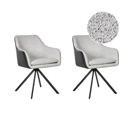 Zestaw 2 krzeseł do jadalni LITHIA Czarny/ biały