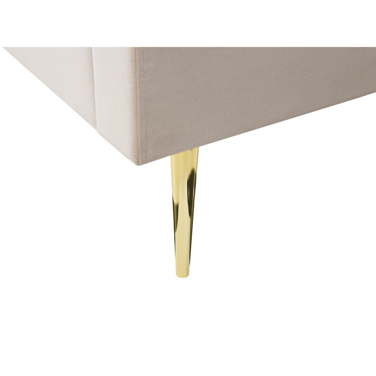 Łóżko welurowe 180 x 200 cm beżowe MARVILLE