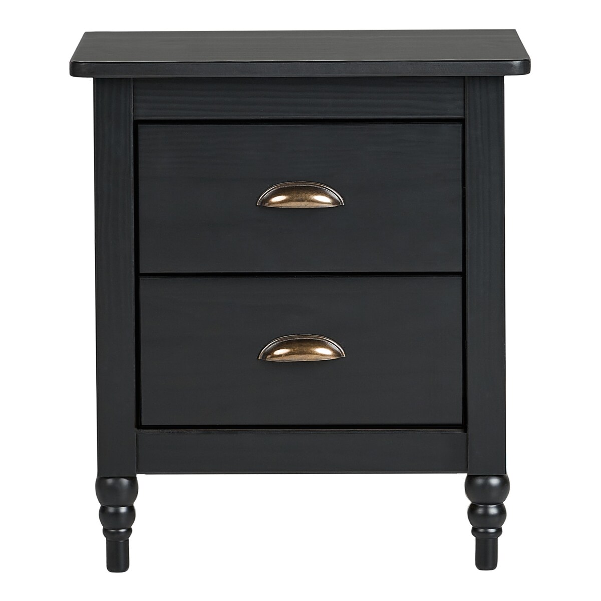 Szafka nocna 2 szuflady Drewno Czarny SHILLINGTON