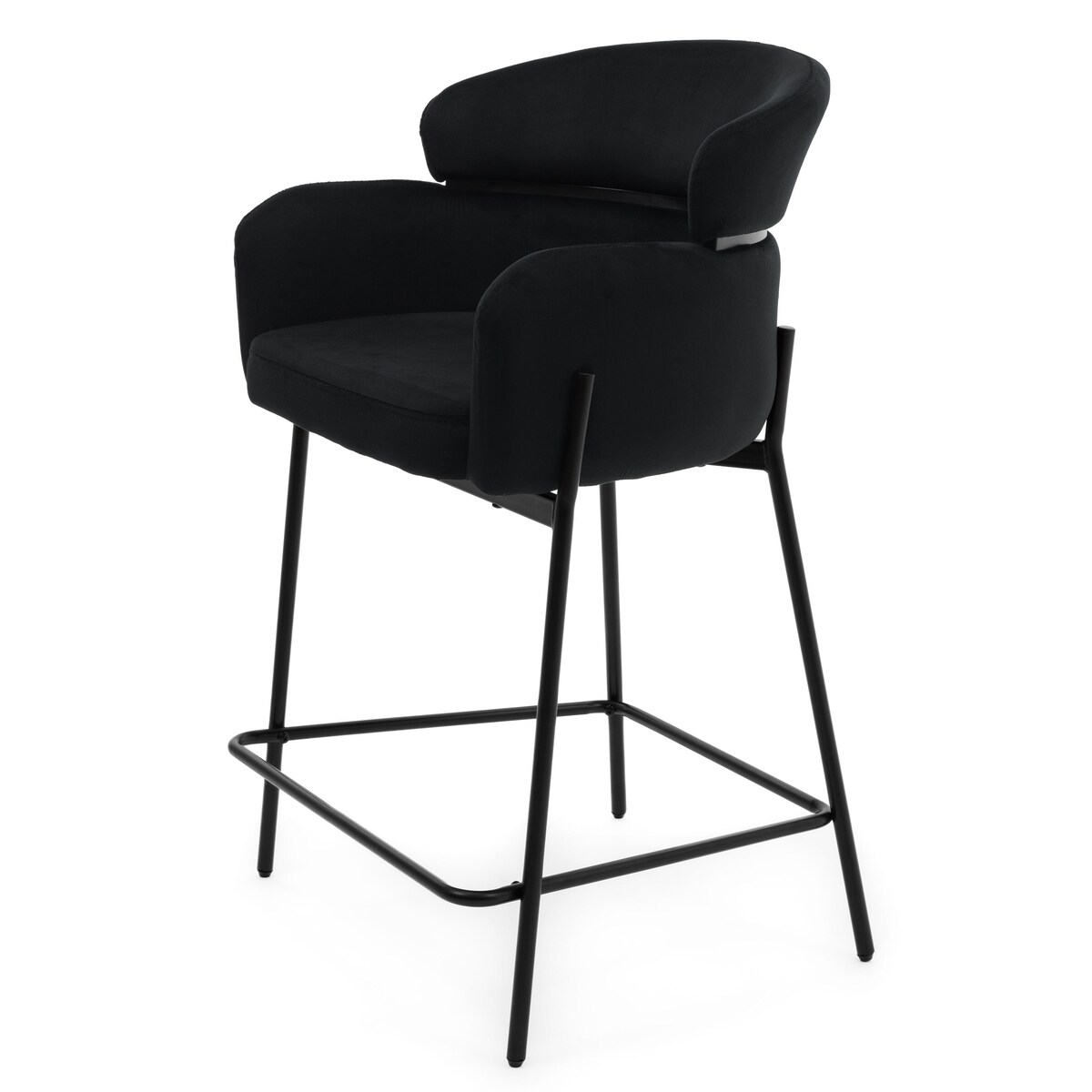 Hoker tapicerowany welurowy do salonu BOLZANO czarny