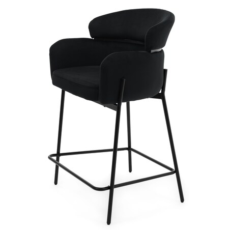 Hoker tapicerowany welurowy do salonu BOLZANO czarny