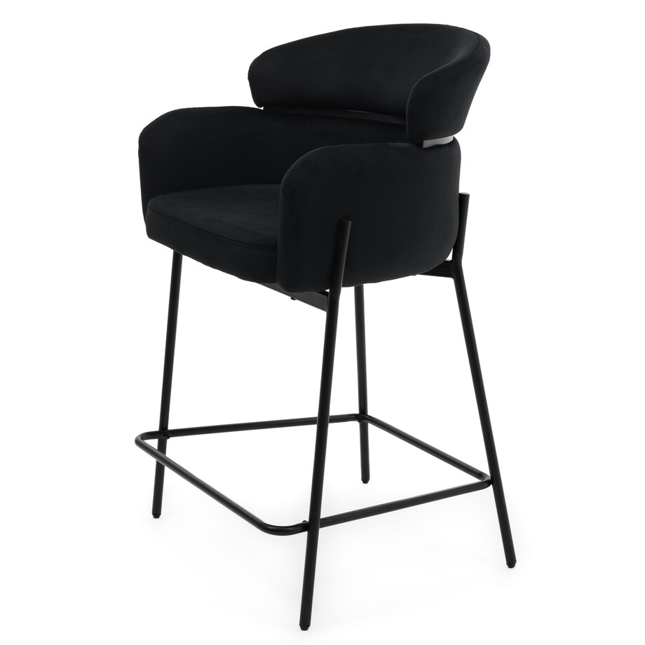 Hoker tapicerowany welurowy do salonu BOLZANO czarny