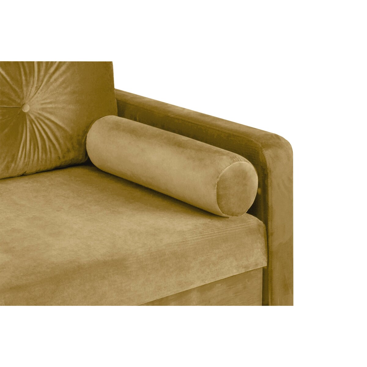 KONSIMO ERISO Sofa 3-osobowa z żółtego aksamitu