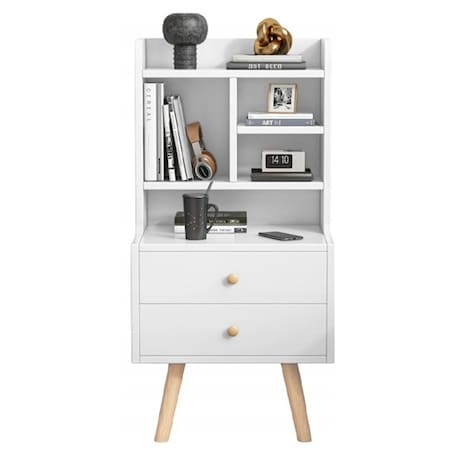 Szafka nocna stolik z 2 szufladami regał skandynawski sypialni salonu loft