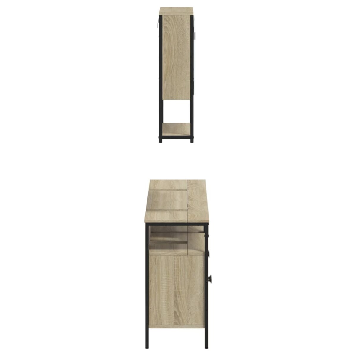 vidaXL 3-cz. zestaw mebli łazienkowych, kolor dąb sonoma