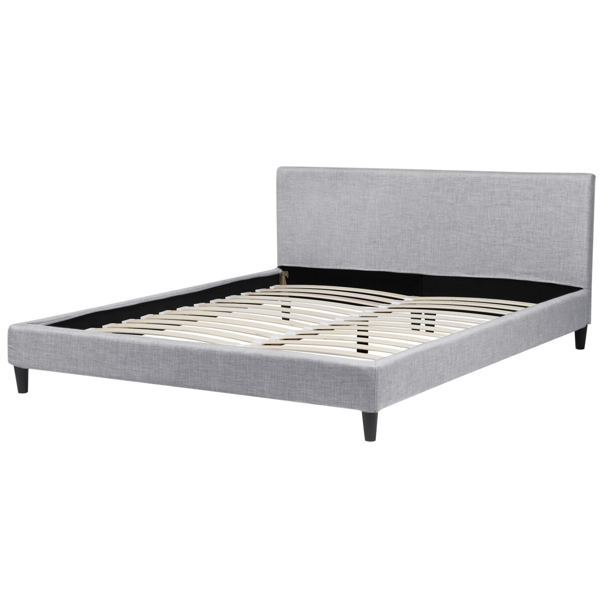 Łóżko tapicerowane LED 180 x 200 cm szare FITOU