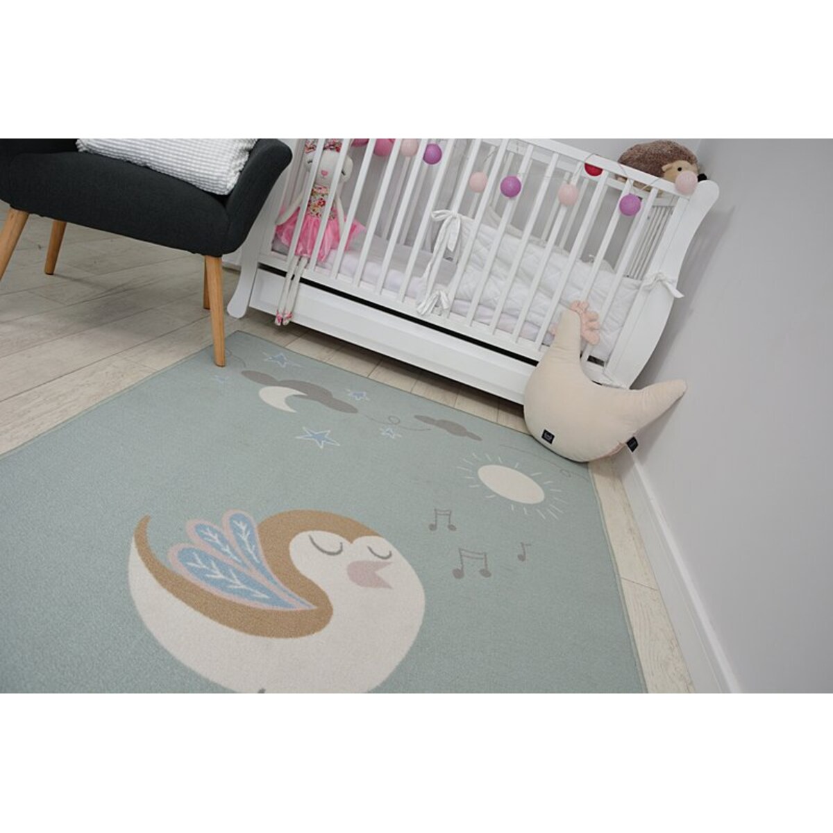 DYWAN dla dzieci LOKO Ptaszek zieleń 160x220 cm