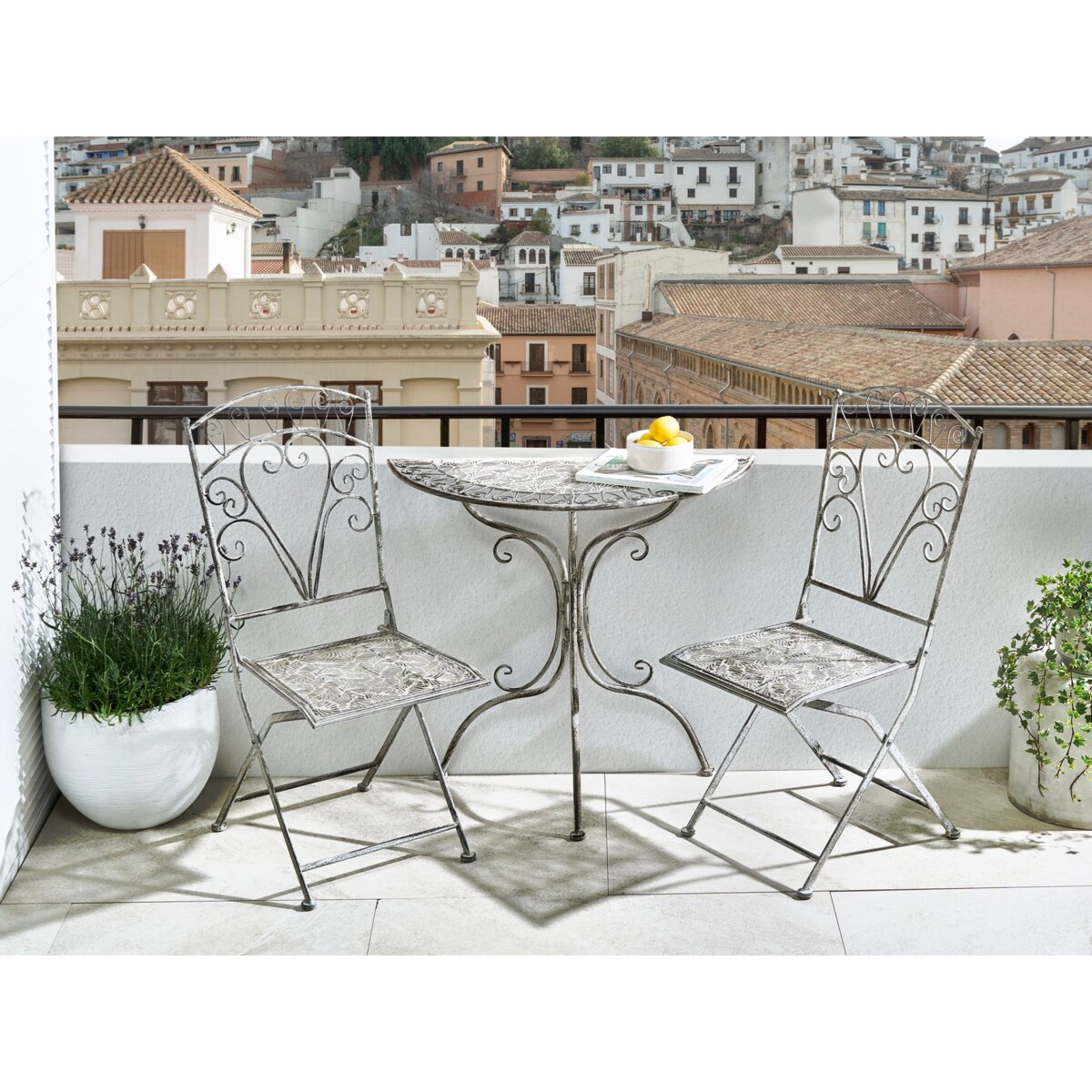 Stolik bistro NURRA 36 x 80 cm Metal Szary