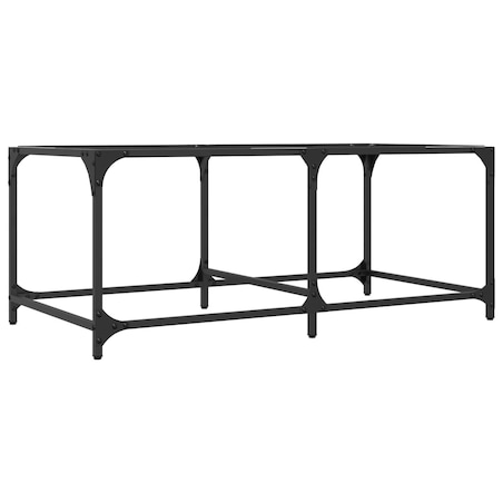 vidaXL Stolik kawowy ze szklanym blatem, 98,5x50x40 cm, stal