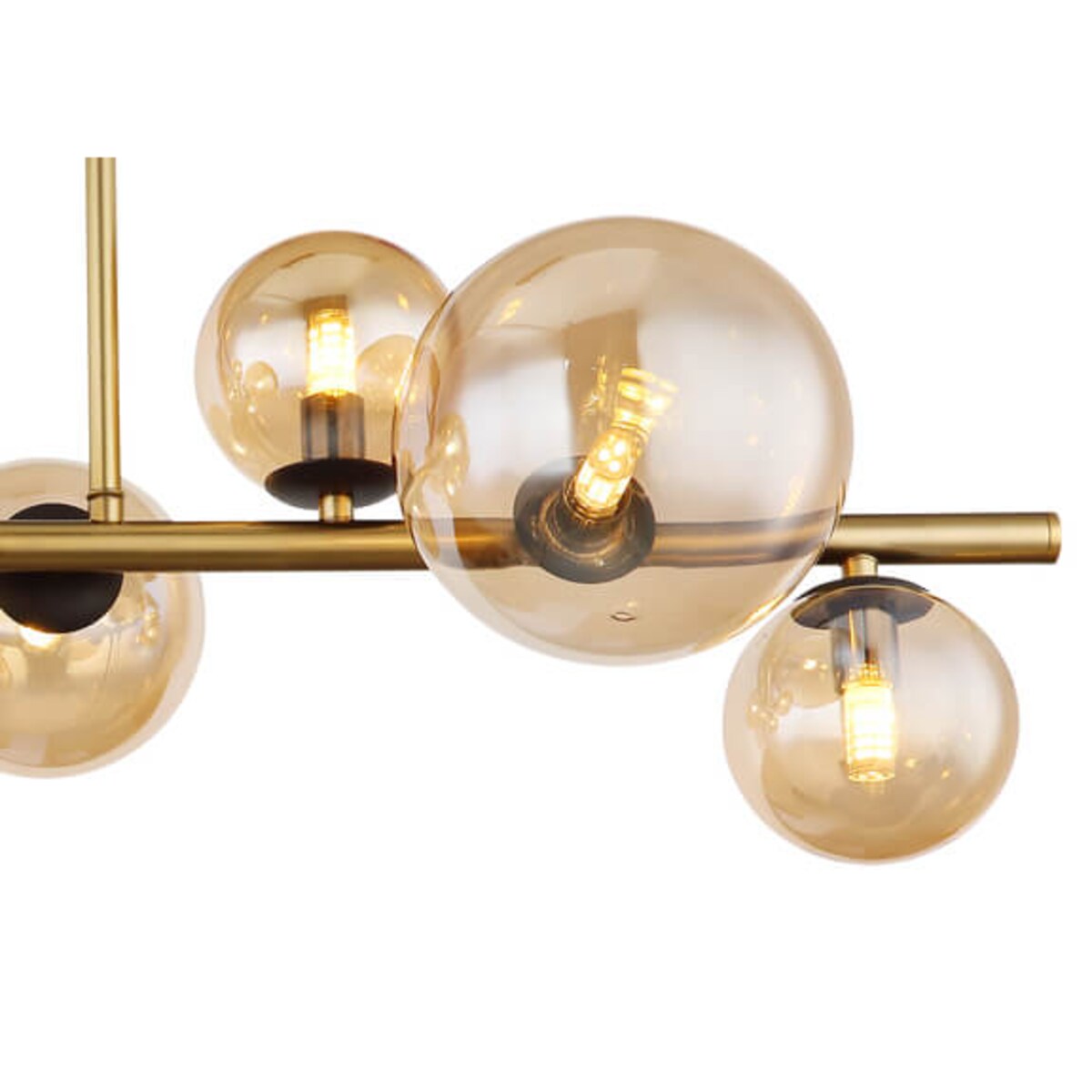 Przysufitowa lampa Riha 56135-9D bubbles czarna bursztynowa