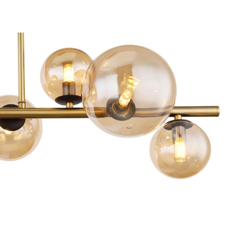 Przysufitowa lampa Riha 56135-9D bubbles czarna bursztynowa