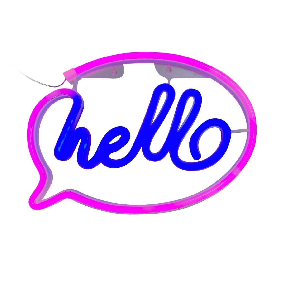 Neonowa lampa stołowa Neon FM-NL41 Zumaline LED dziecięca hello różowa biała