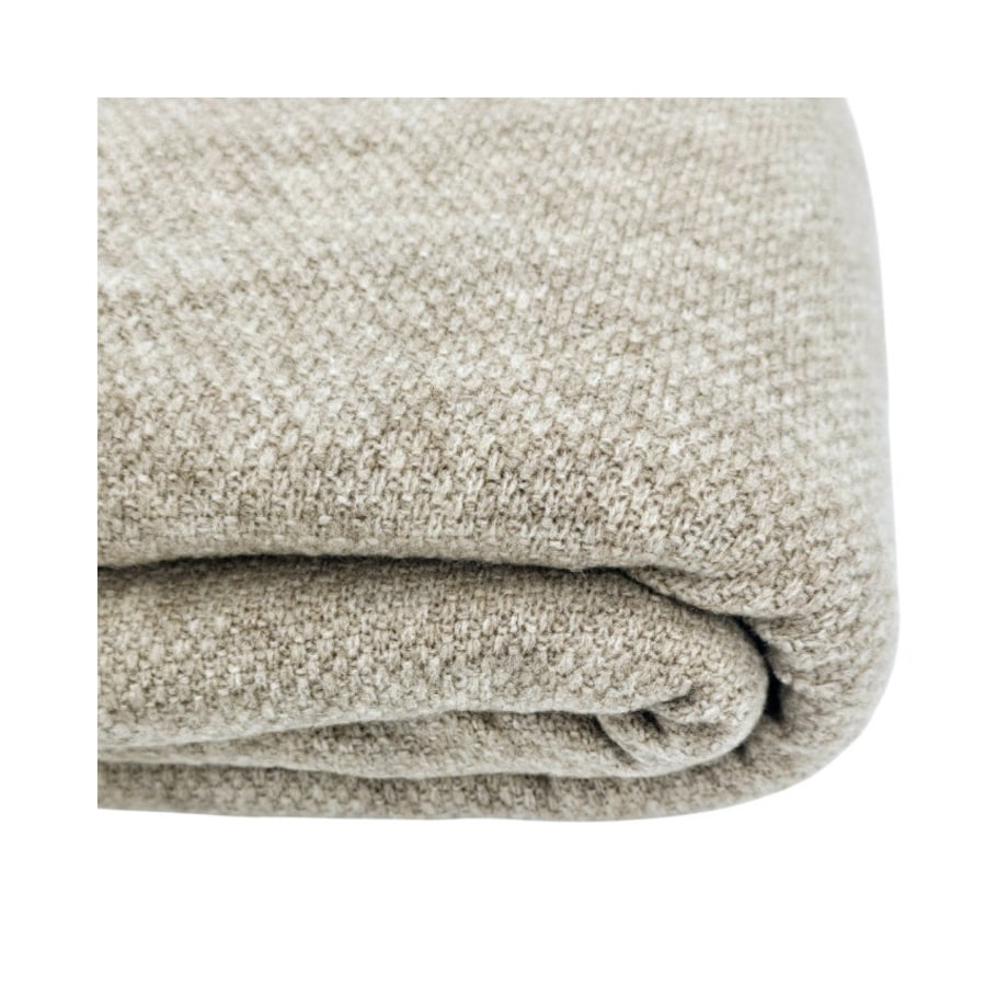 Koc dzianinowy z podszyciem futerkowym 150x200 cm – MILANO DUO TAUPE