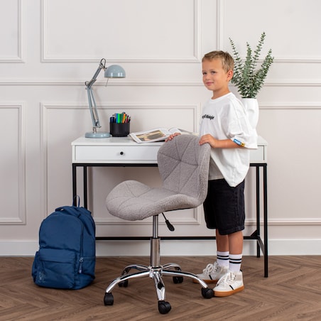 Fotel do biura obrotowy nowoczesny szary