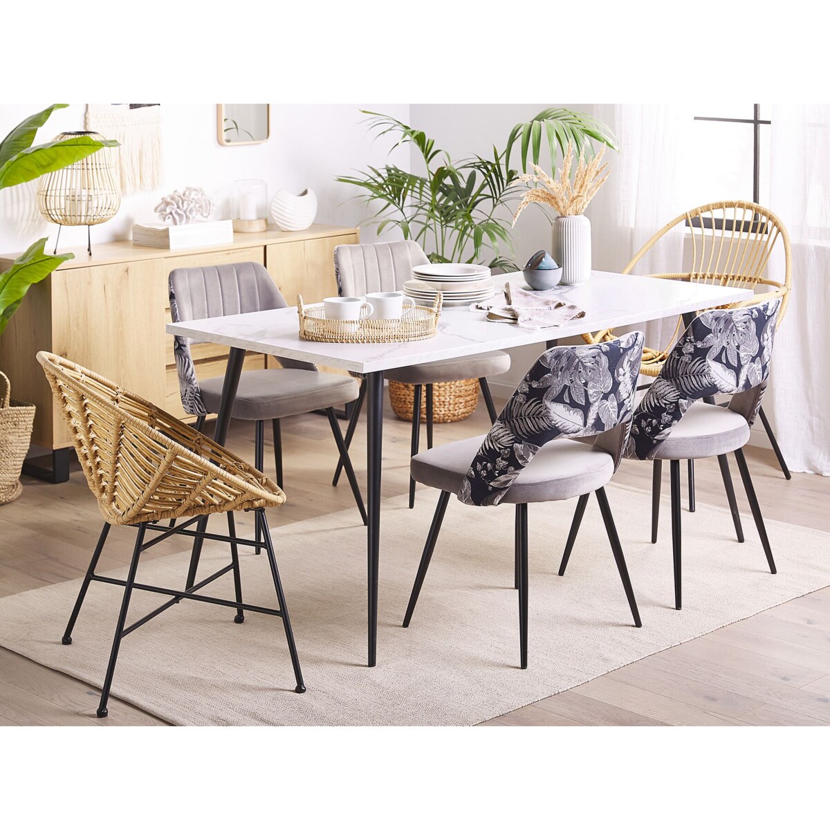 Zestaw 2 krzeseł do jadalni welurowy szary ANSLEY