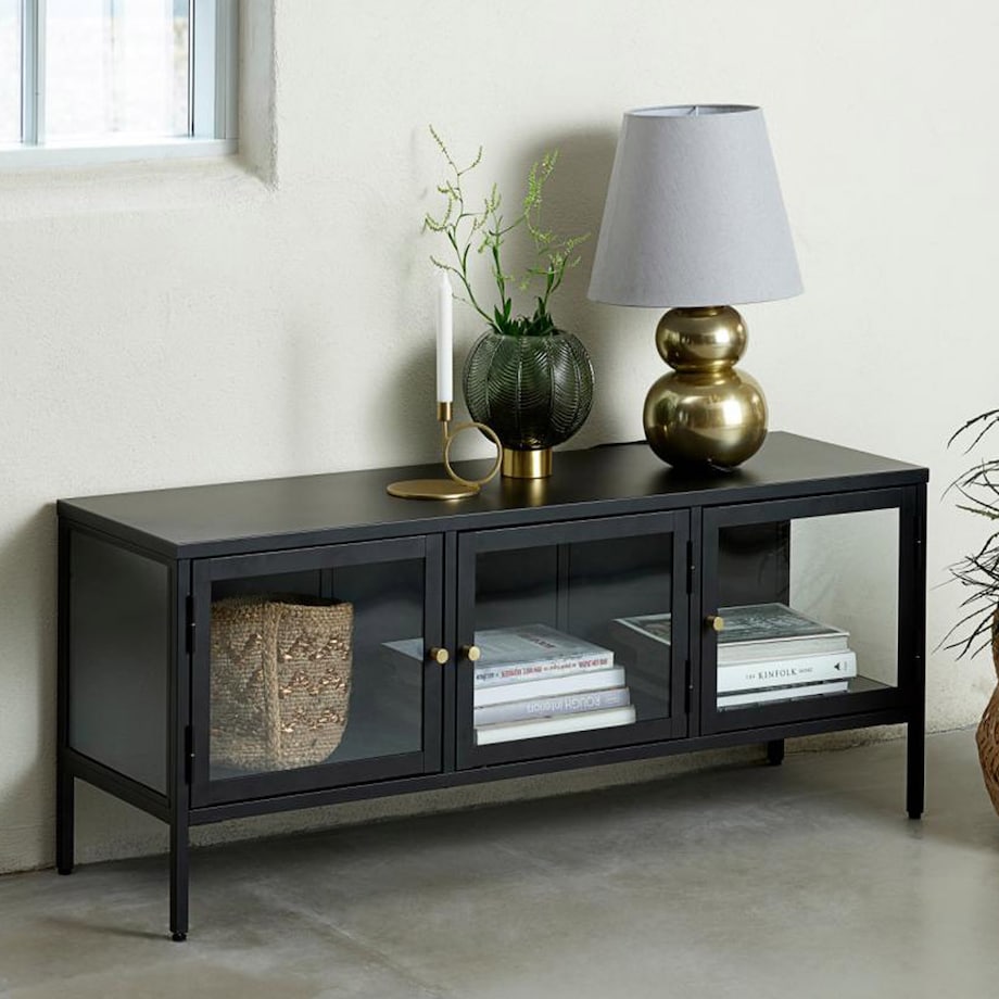 Szafka RTV Xappa black, 132 x 40,5 x 52 cm
