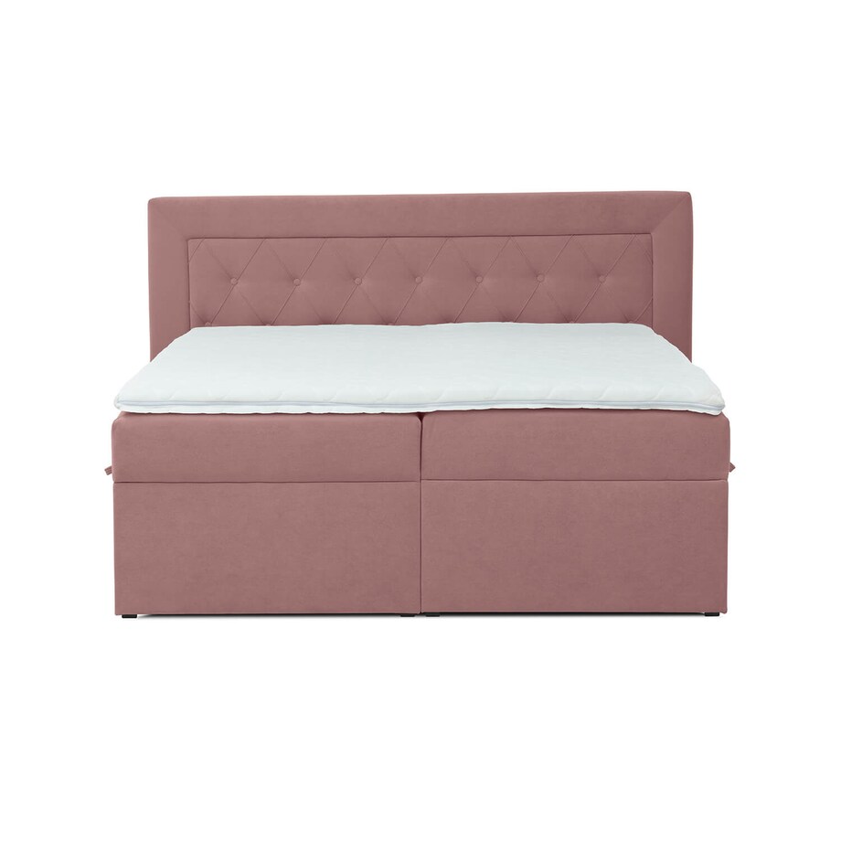 Łóżko kontynentalne ANNABELLE 160x200 z pojemnikiem, Różowy, tkanina Uttario 2955