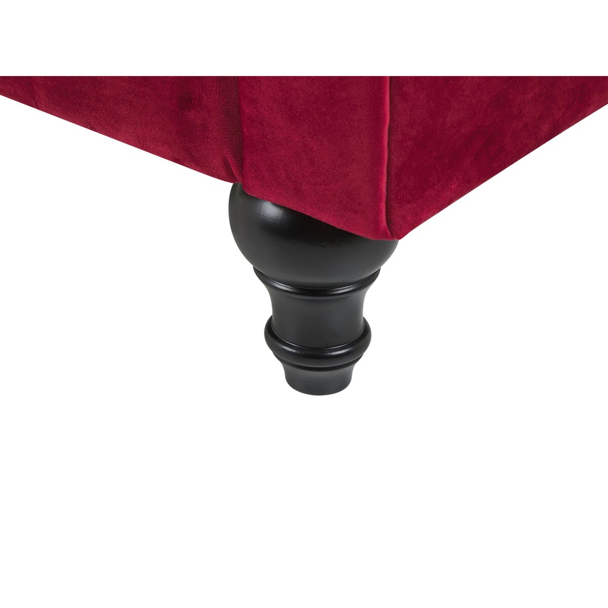 Sofa 3-osobowa welurowa czerwona CHESTERFIELD