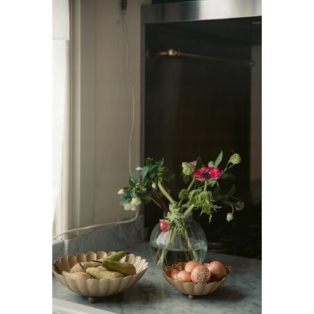 PATERA METALOWA na owoce żółta śr. 22cm