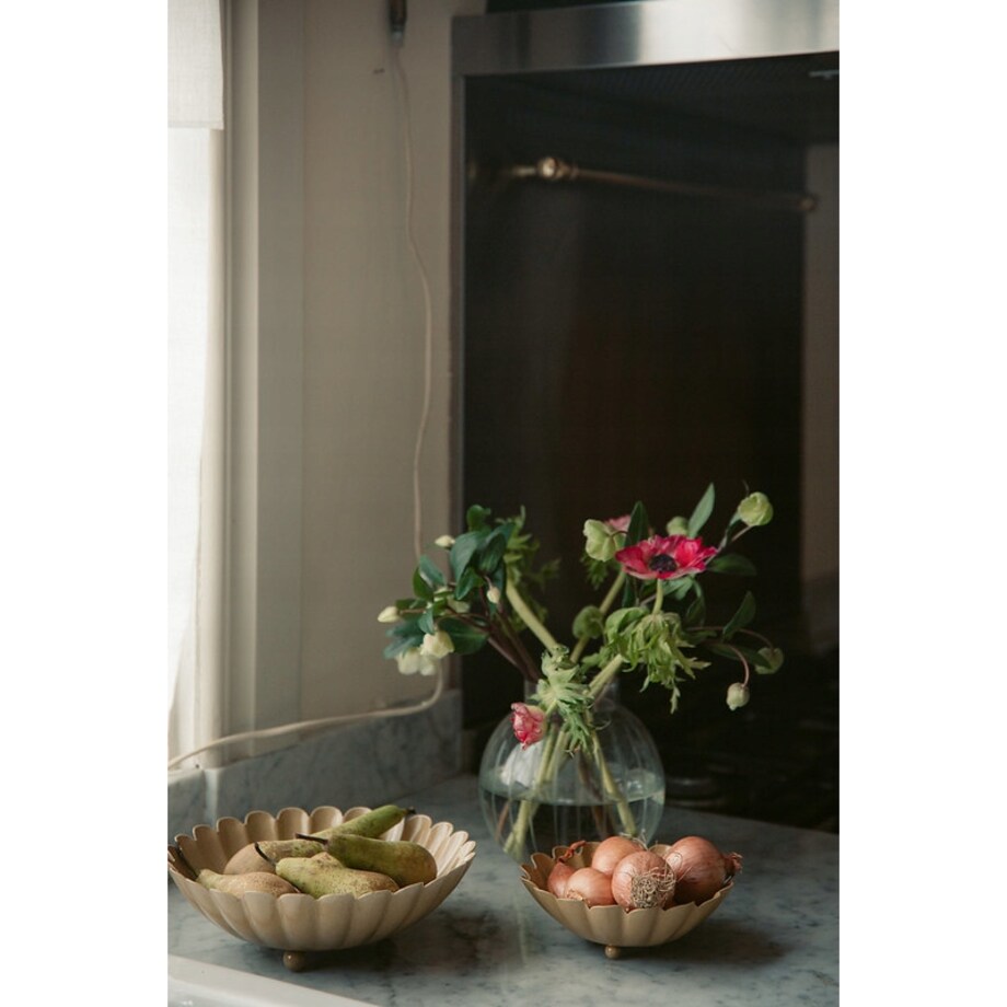 PATERA METALOWA na owoce żółta śr. 22cm