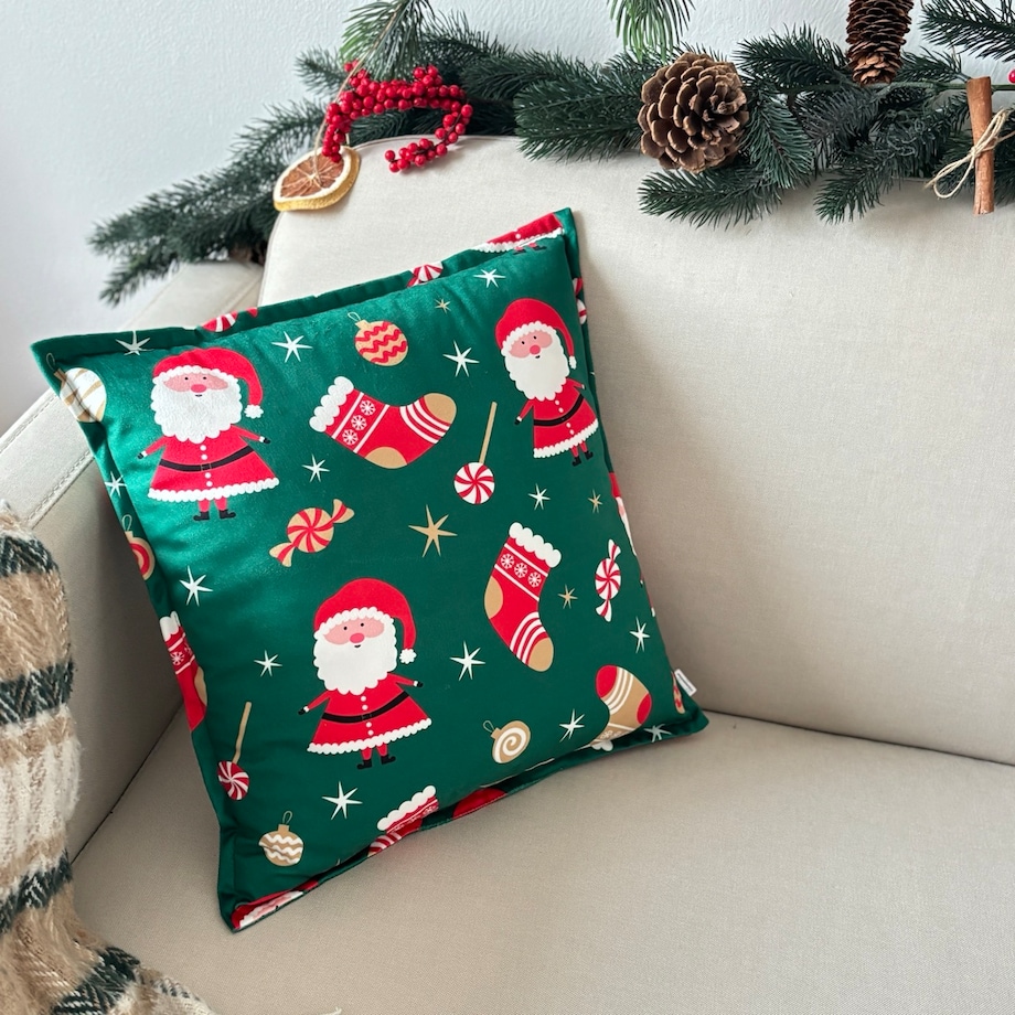 Poduszka dekoracyjna świąteczna Mikołaje Boże Narodzenie
