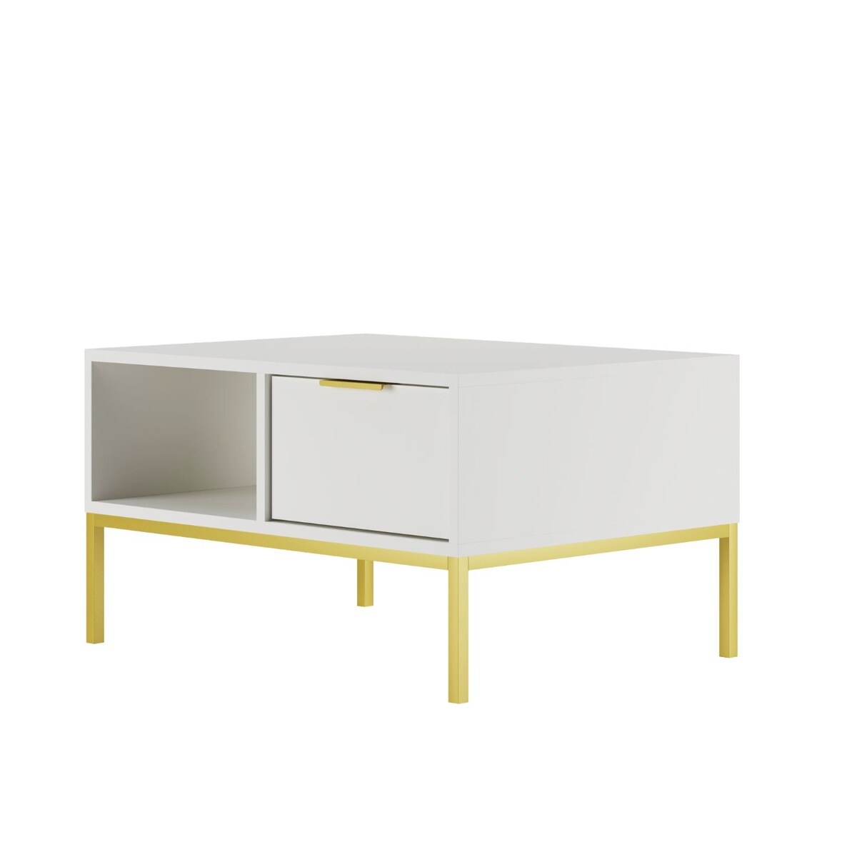 Stolik kawowy Austin 80 biały & złoty