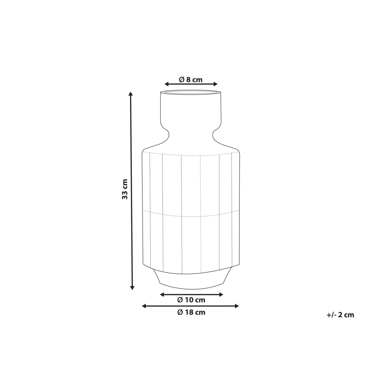 Wazon na kwiaty szklany 33 cm szary DIKELLA