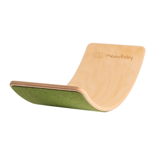 MeowBaby® Deska do Balansowania z filcem 80x30cm dla Dzieci Drewniany Balance Board, Zielony