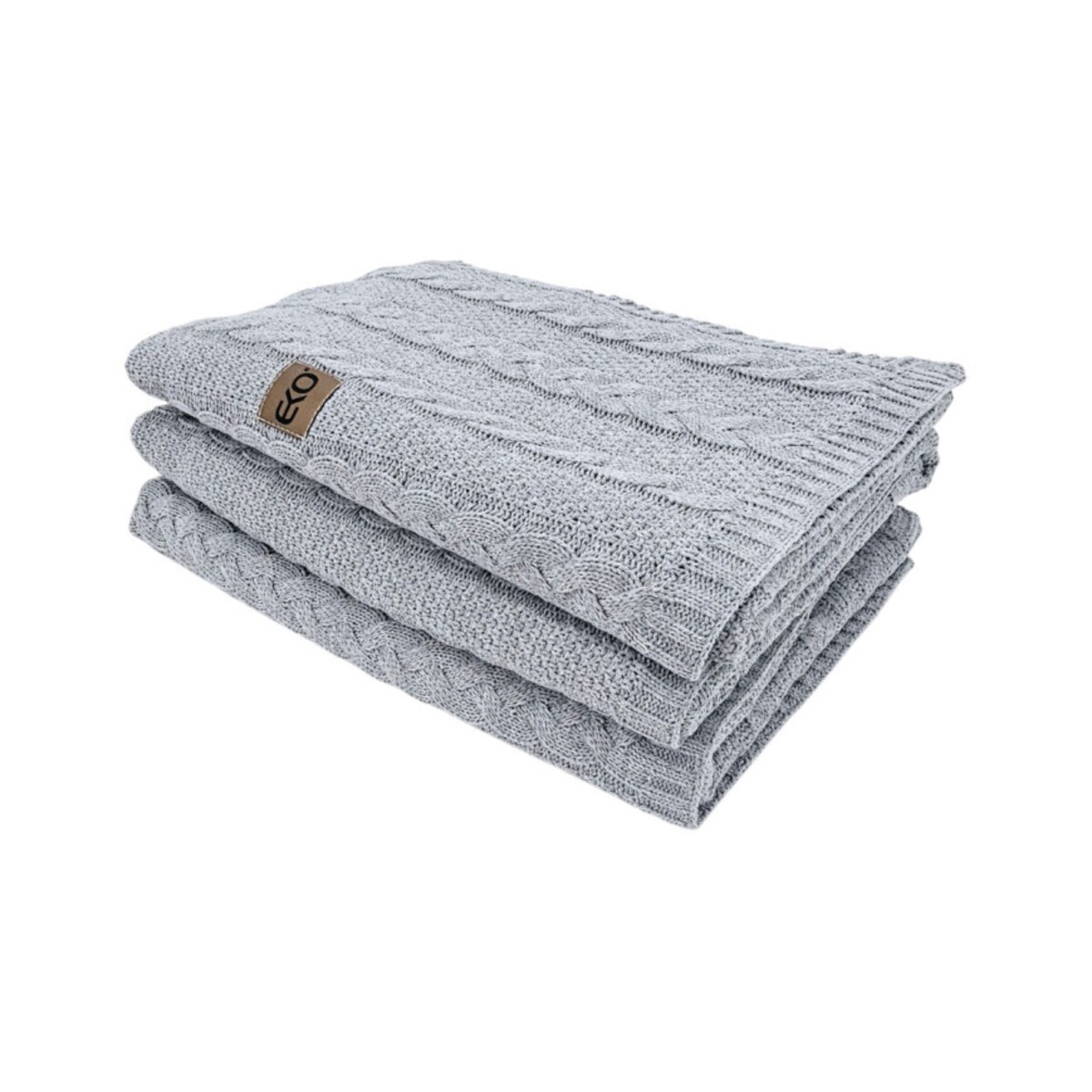 Koc dzianinowy bawełniany 200x220 cm – VENEZIA200 POPIEL