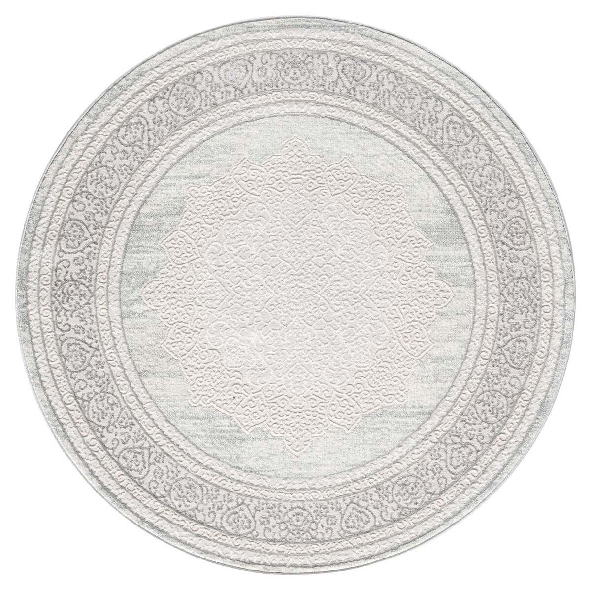 Dywan Glamour okrągły klasyczny do salonu i jadalni Antique 2090 Szary 160x160